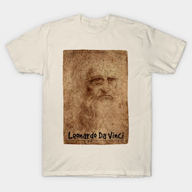 Self Portrait Leonardo Da Vinci High Renaissance Artist T-Shirt by KewaleeTee